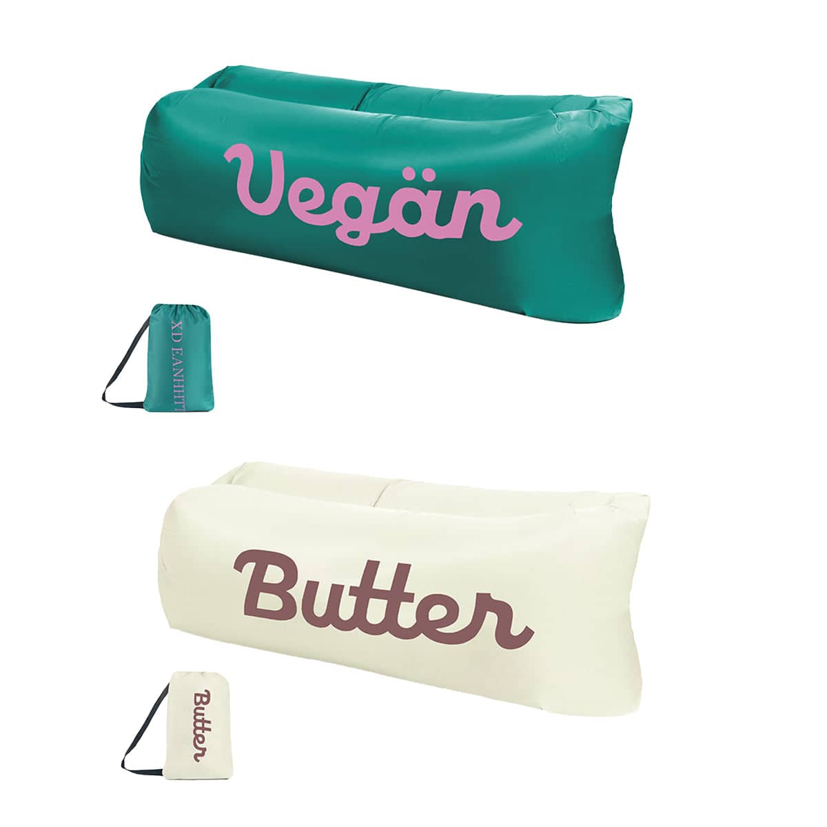 Inflatable Air Sofa Lounger for Camping and Picnics - Teal Green - view 3