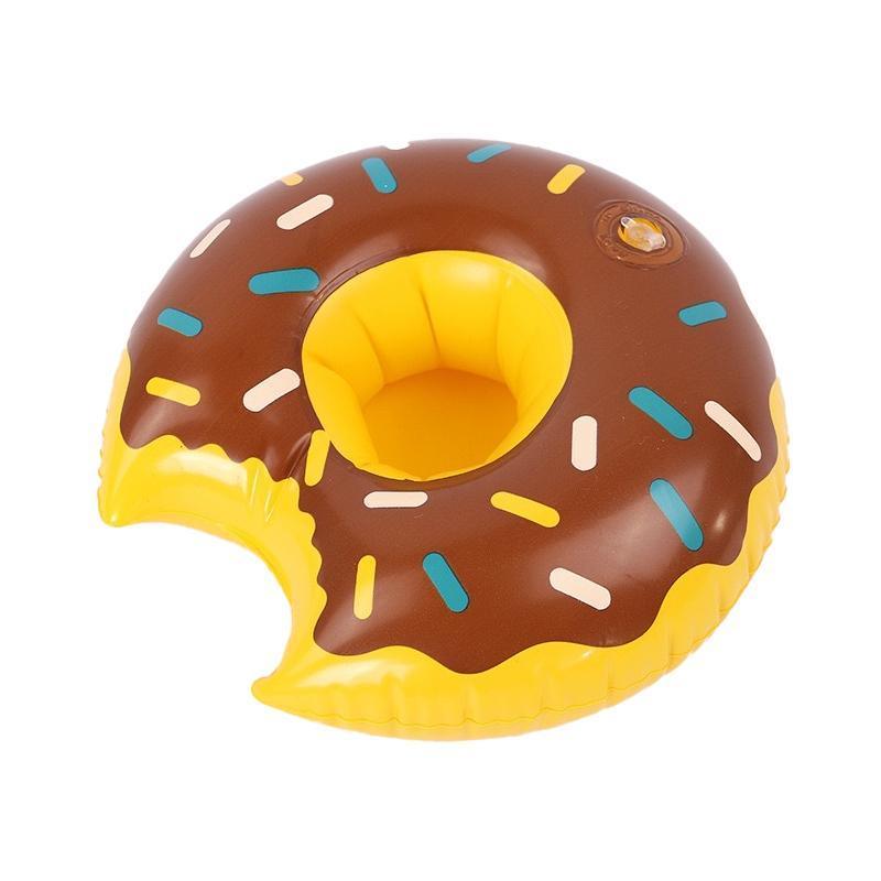Inflatable Floating Drink Holder for Pool and Beach - Coffee Donut