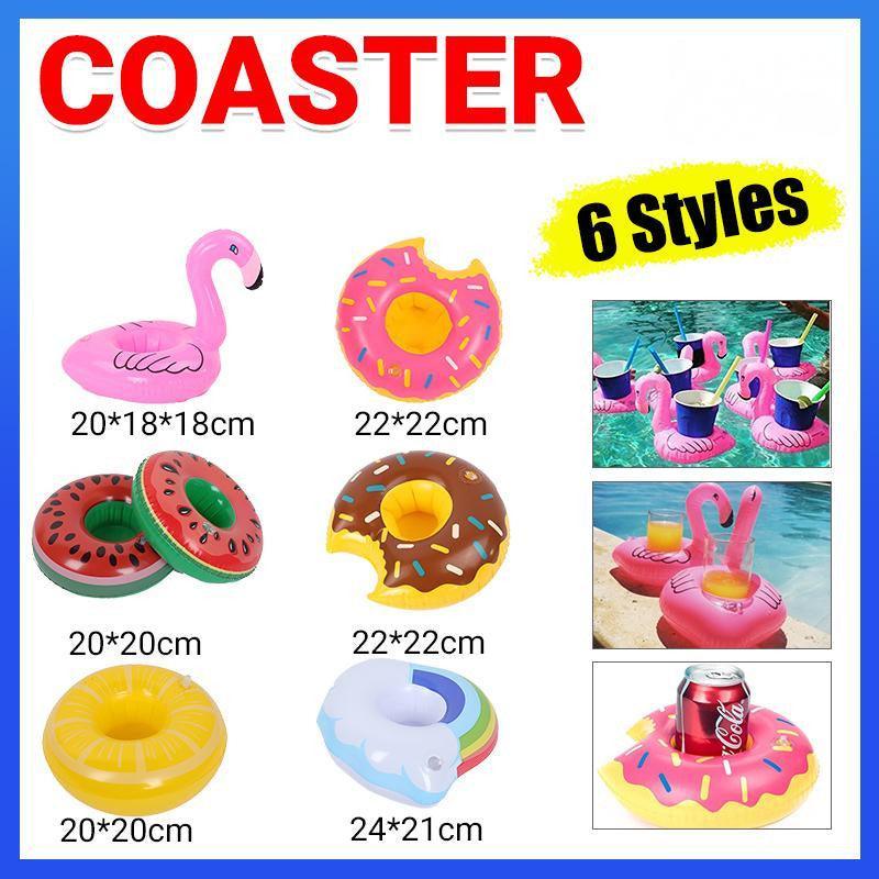 Inflatable Floating Drink Holder for Pool and Beach - Pink Donut - view 2