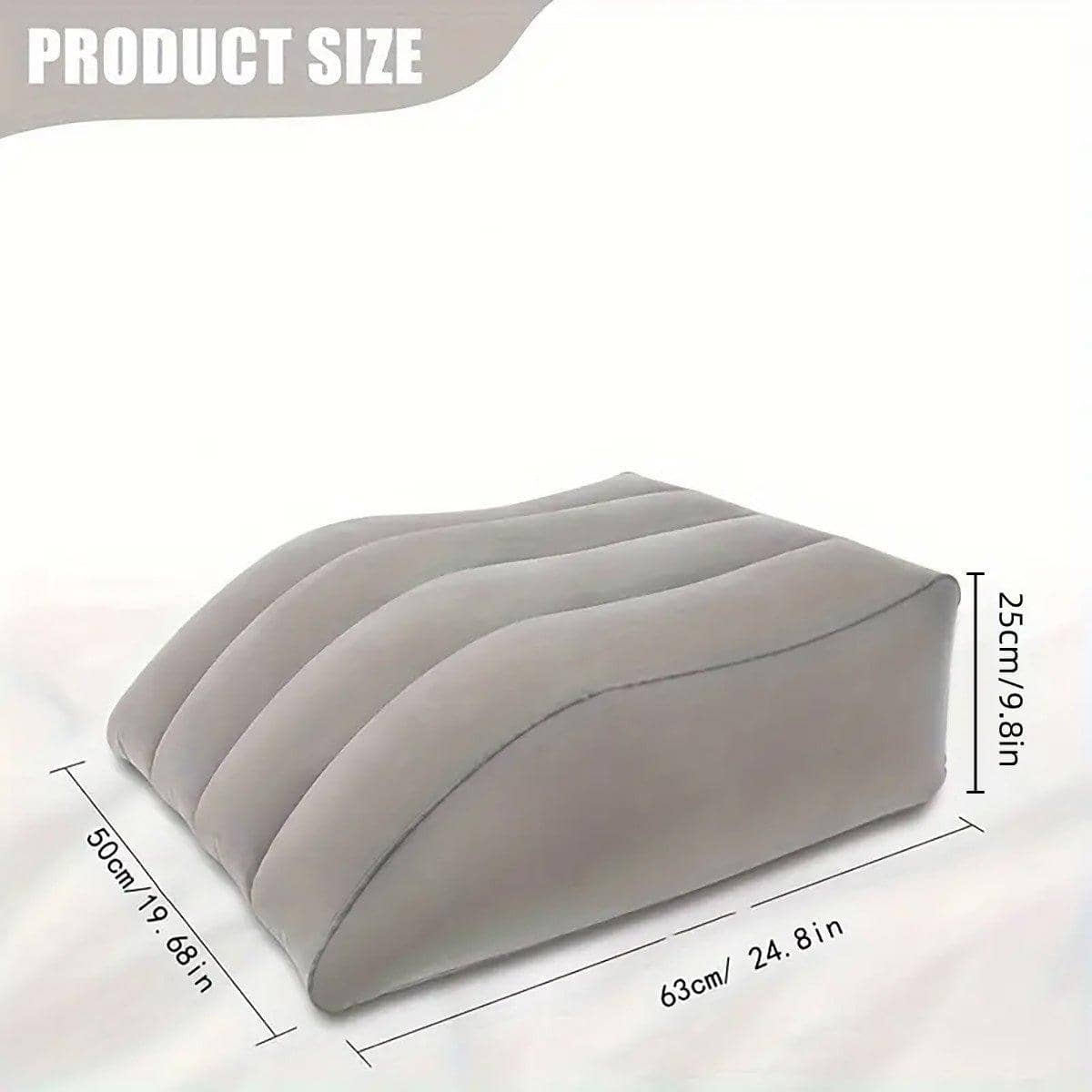 Inflatable Flocked PVC Leg Pillow Wedge, 63 x 50 x 25 cm - Blue - view 4