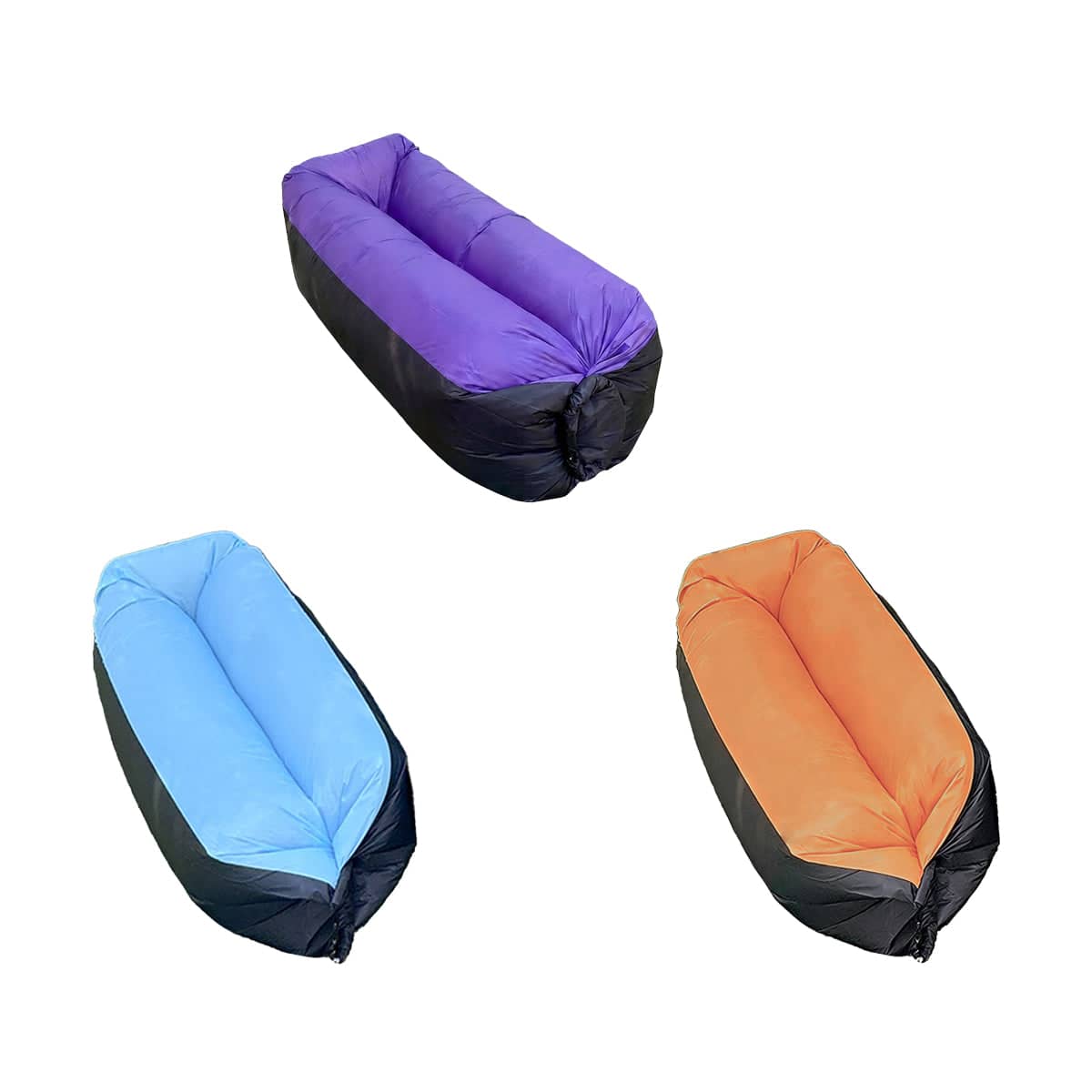 Inflatable Sofa Outdoor Portable Air Lounge Camping Foldable Couch Lightweight - Purple - view 3