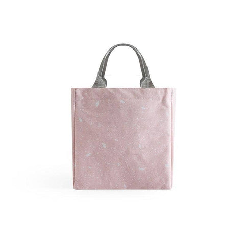 Insulated Canvas Lunch Bag Tote - Style D07, 20 x 19 x 13 cm