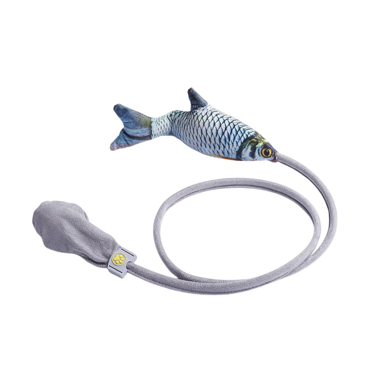 Interactive Cat Toy with Catnip and Bell - Silver Blue Fish