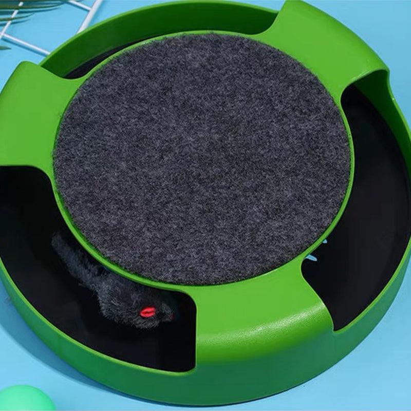 Interactive Cat Toy with Spinning Mouse and Scratch Pad - Red - view 10