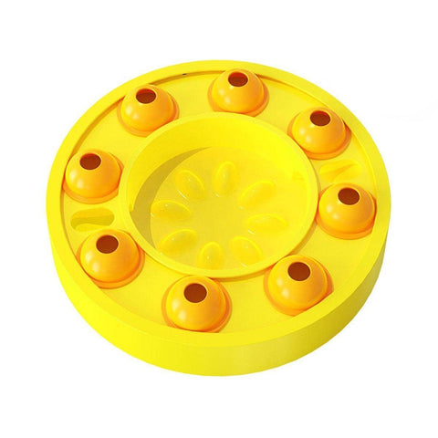 Interactive Slow Feeder Pet Bowl for Dogs and Cats - Yellow