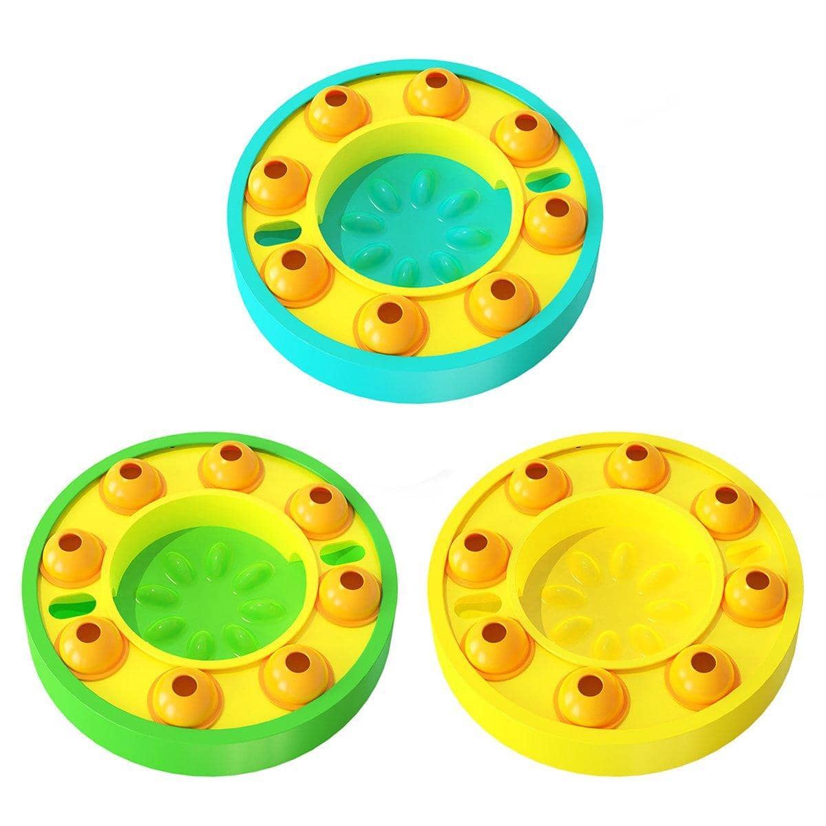Interactive Slow Feeder Pet Bowl for Dogs and Cats - Yellow - view 3