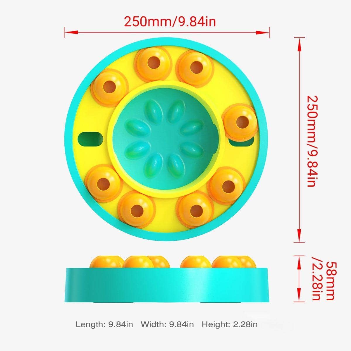 Interactive Slow Feeder Pet Bowl for Dogs and Cats - Yellow - view 4