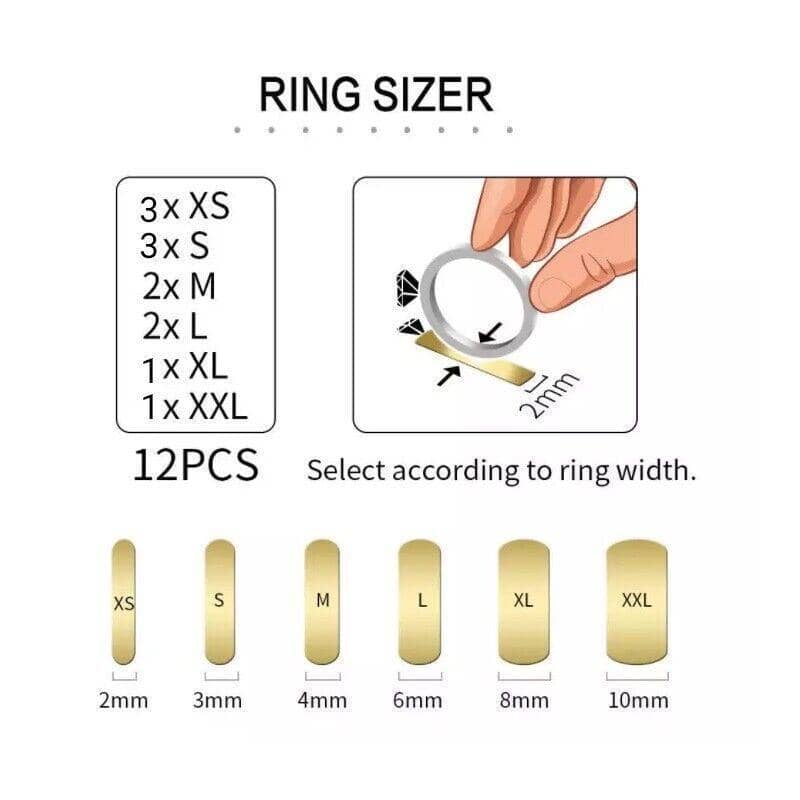 Invisible Ring Size Adjuster Set for Loose Rings - 12 Piece, Clear - view 3
