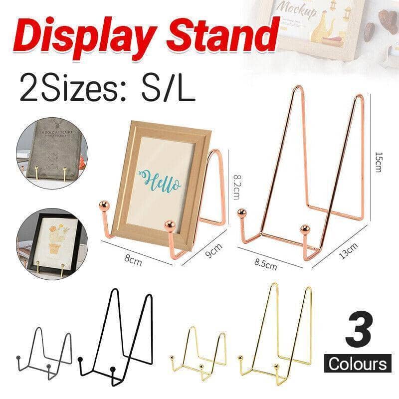 Iron Display Stand for Plates, Frames and Books, Large 8.5 x 13 x 15 cm - Rose Gold - view 2