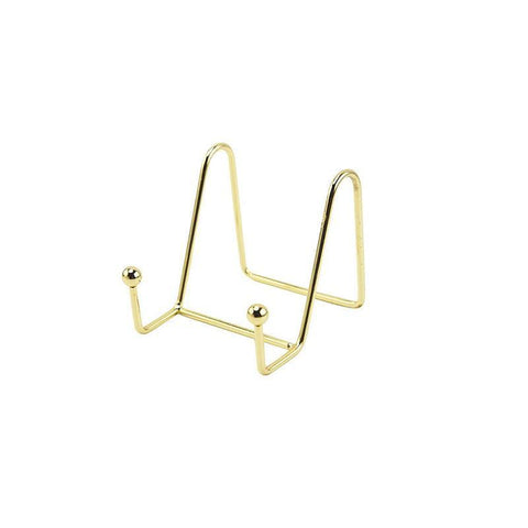 Iron Display Stand for Plates, Frames and Books, Small 8 x 9 x 8.2 cm - Gold