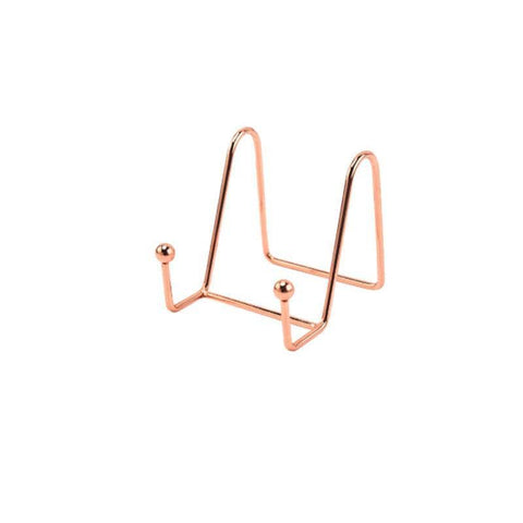 Iron Display Stand for Plates, Frames and Books, Small 8 x 9 x 8.2 cm - Rose Gold