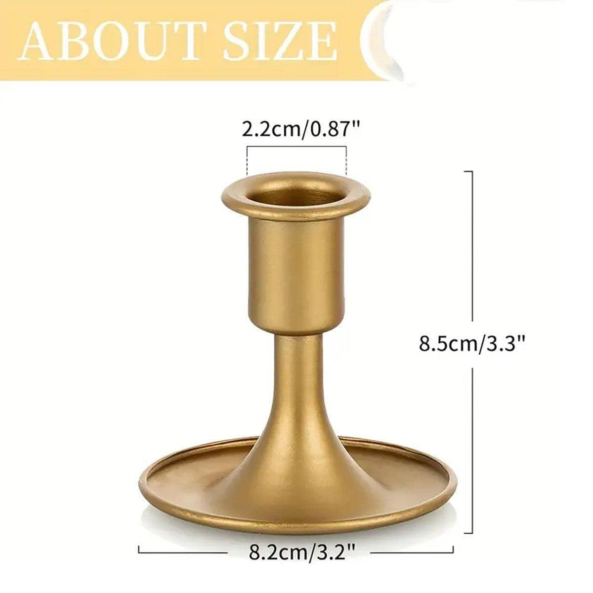 Iron Taper Candle Holders, Retro Style - Gold, Pack of 4 - view 4