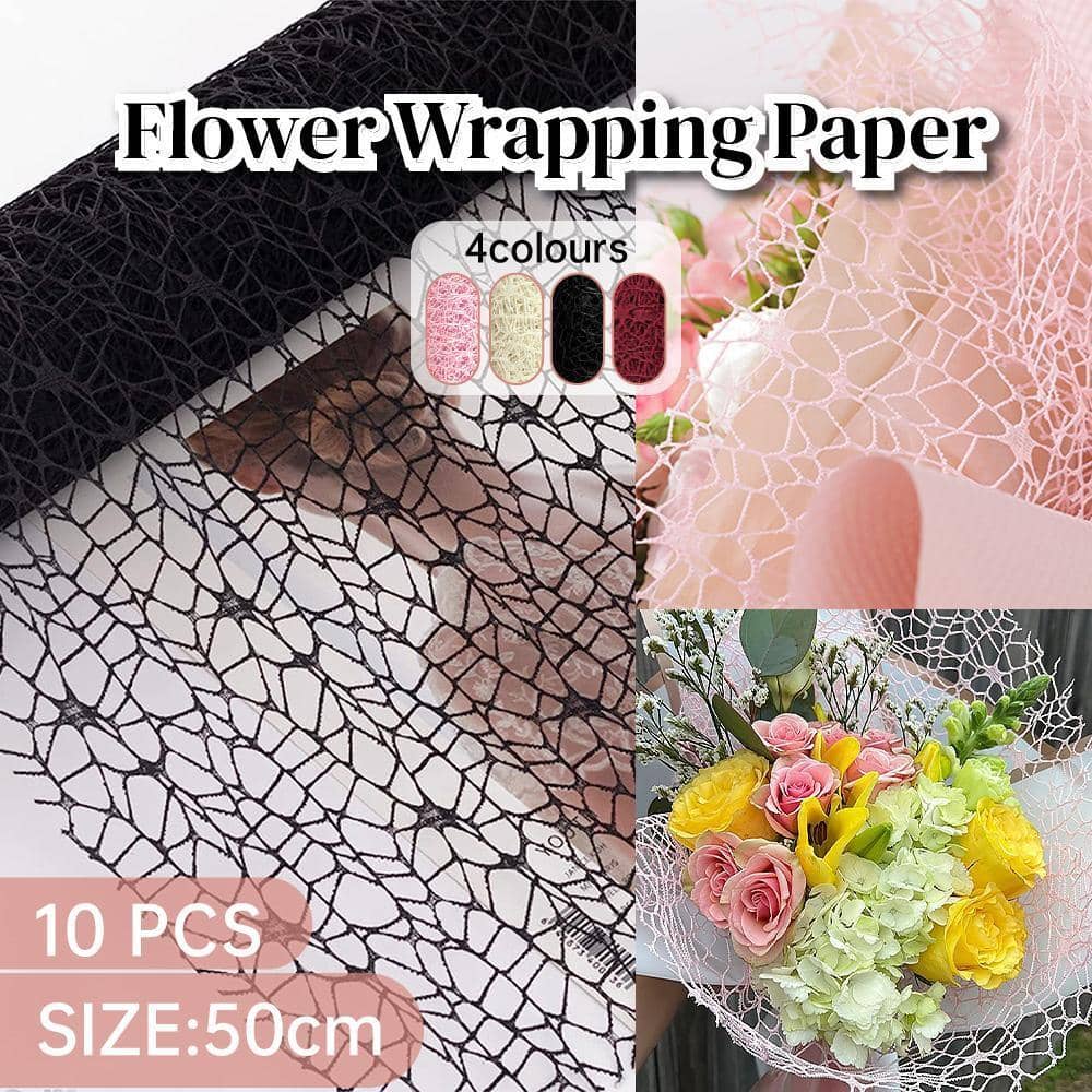 Jacquard Mesh Wrapping Paper Roll for Flowers and Gifts - Beige - view 2