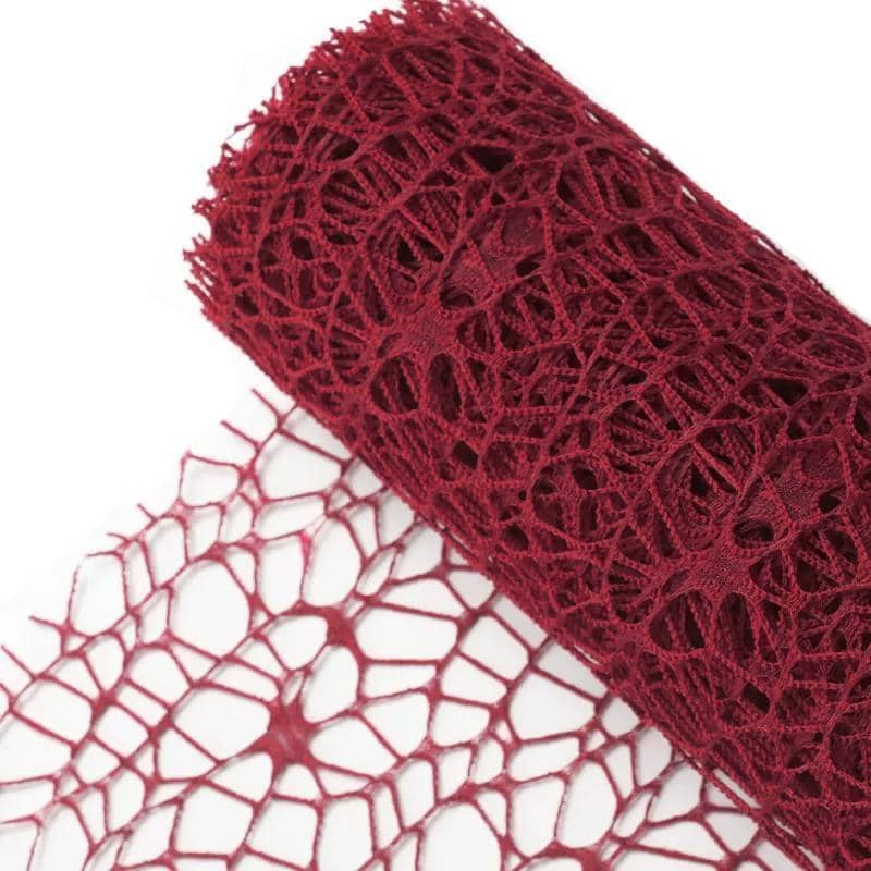Jacquard Mesh Wrapping Paper Roll for Flowers and Gifts - Red