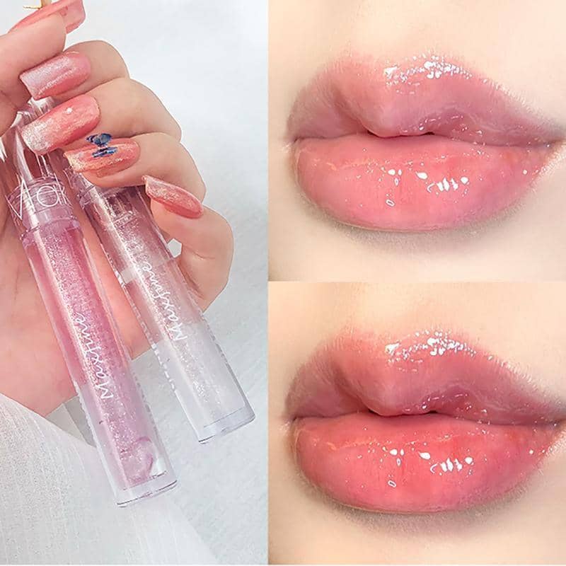 Jelly Glitter Lipstick Clear Lip Oil, Moisturising Waterproof Tinted Lip Gloss - Number 5 - view 4