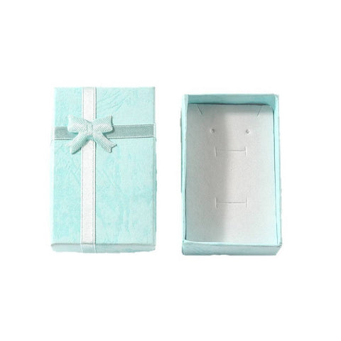 Jewellery Gift Boxes with Ribbon Bow, Pack of 20 - Aqua Blue, 5 x 8 cm