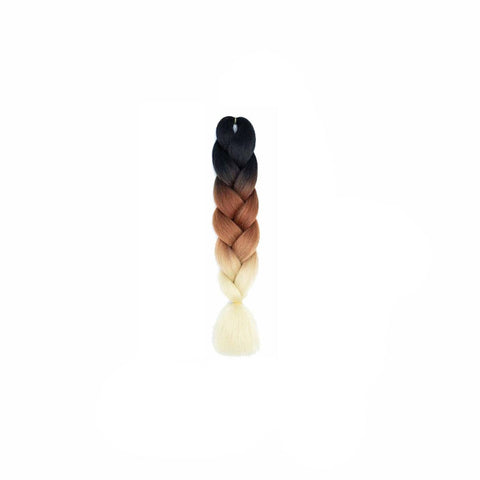 Jumbo Braiding Hair Extensions - Black, Brown and Cream Ombre