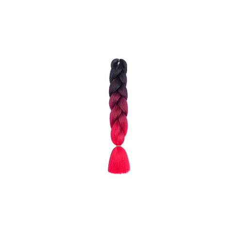 Jumbo Braiding Hair Extensions - Black, Burgundy and Red Ombre