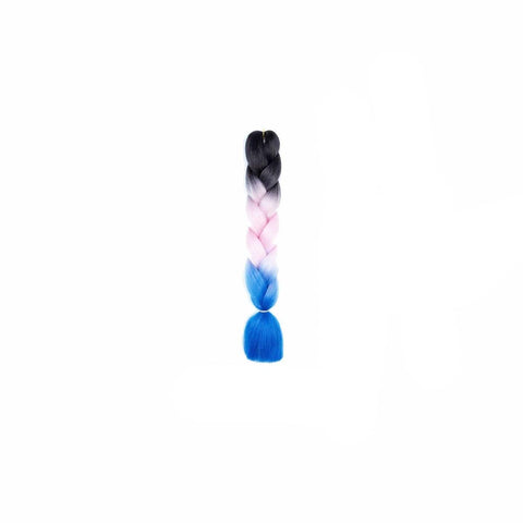 Jumbo Braiding Hair Extensions - Black, Pink and Blue Ombre
