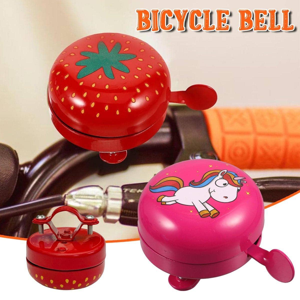 Kids Bicycle Bell, Handlebar Mount - Red, 58 mm - view 2