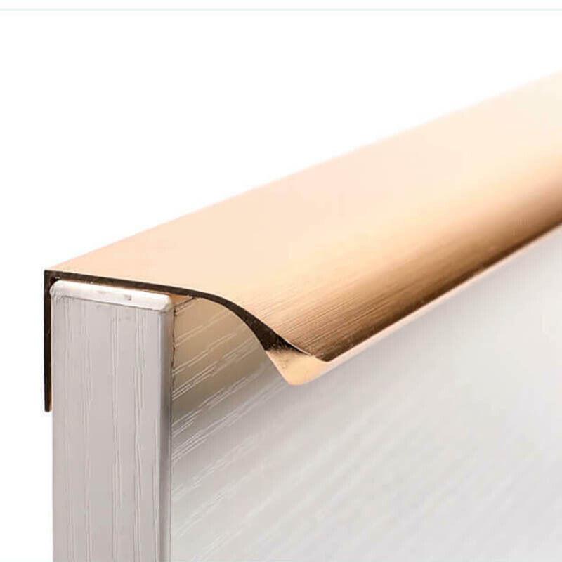 Kitchen Lip Pull Cabinet Handle in Rose Brass Gold - 128 mm - view 5