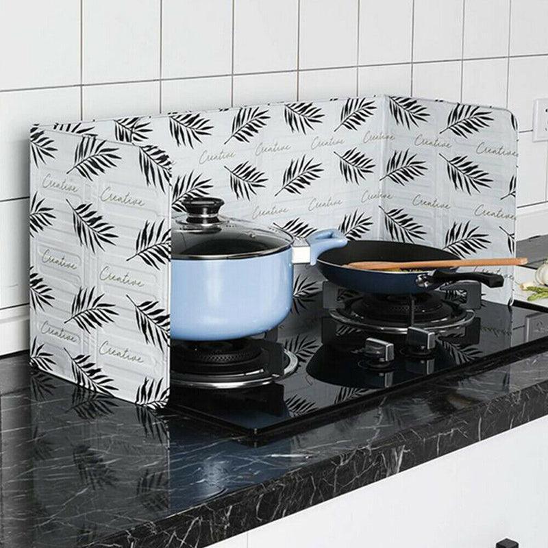 Kitchen Oil Splash Guard, Folding Aluminium Screen - Red - view 4