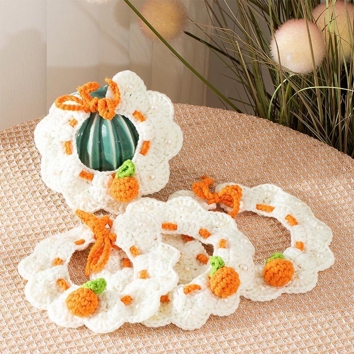 Knitted Bib Pet Collar for Cats and Small Dogs - Strawberry, Size L (Neck 30-35 cm) - view 5