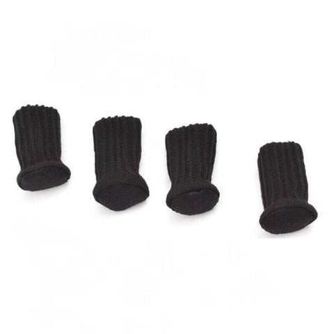Knitted Chair Leg Socks Floor Protectors, Pack of 24 - Black