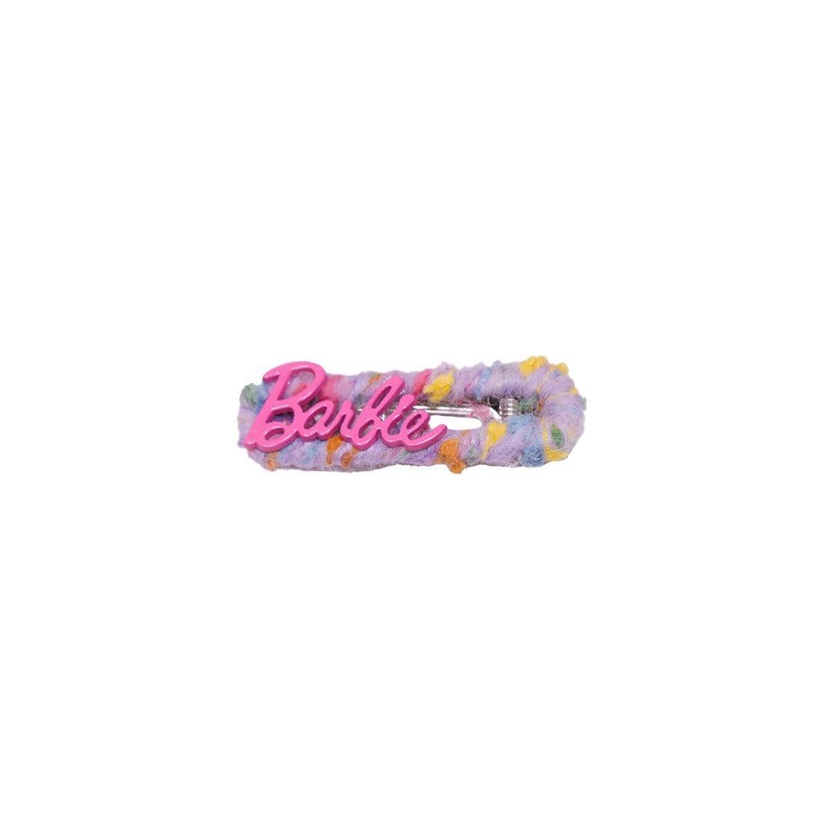Knitted Wool Hair Clip for Women - Lilac with Bright Pink Lettering