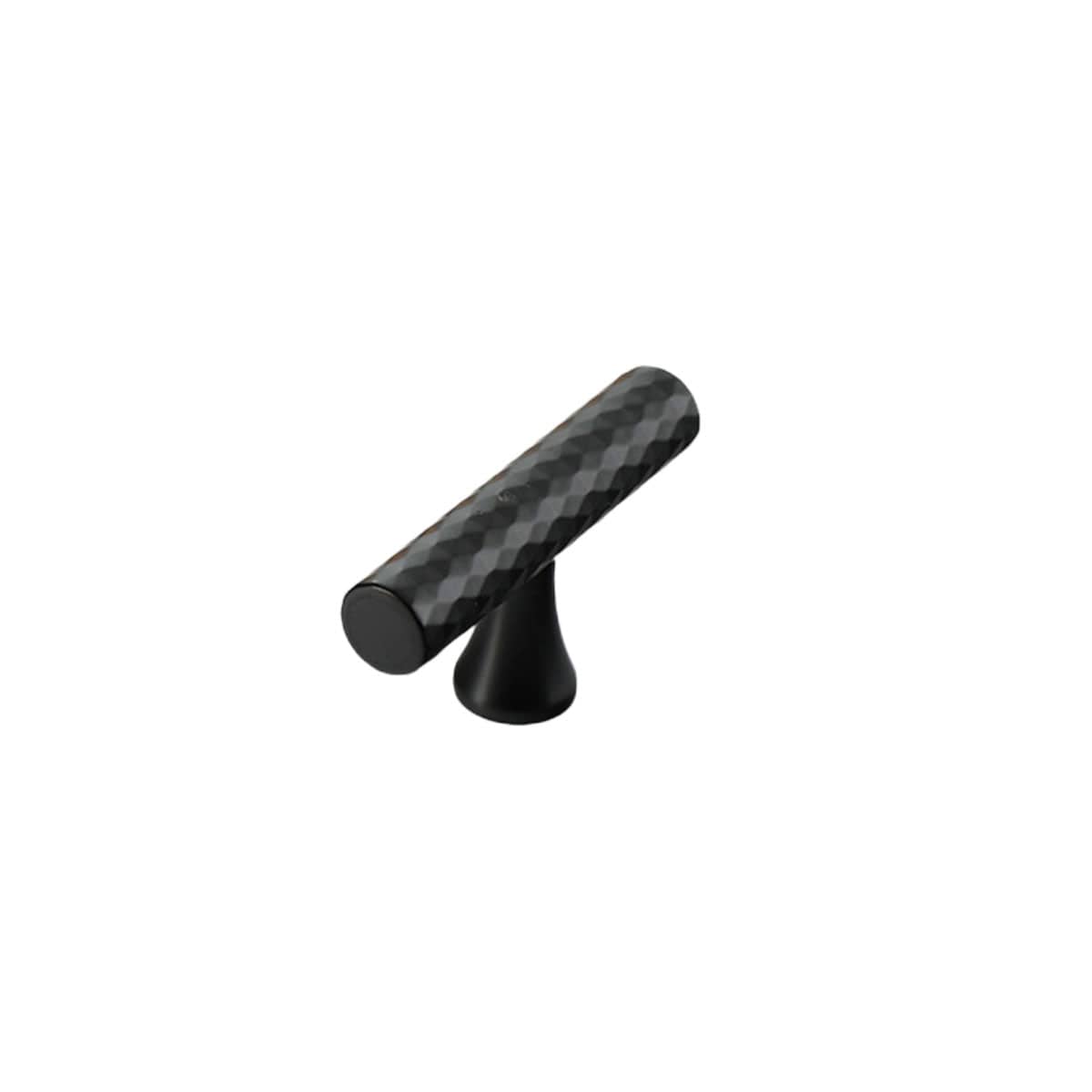 Knurled Cabinet Door Handle Drawer Pull - Black, 56 mm Long, Single Hole