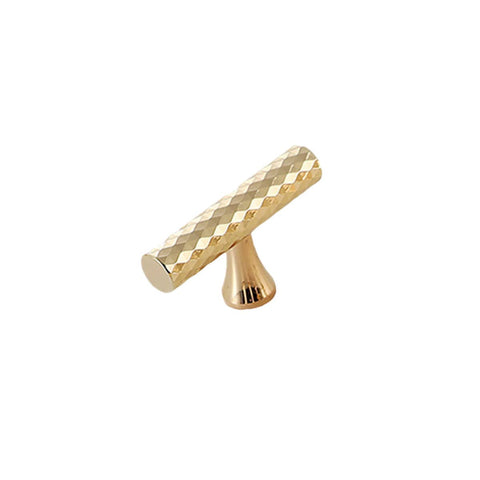 Knurled Cabinet Door Handle Drawer Pull - Gold, 56 mm Long, Single Hole