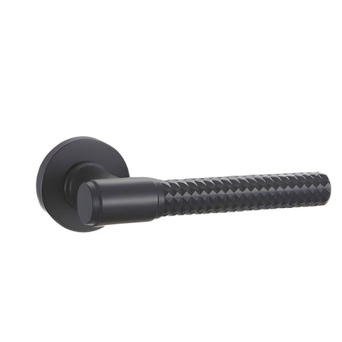 Knurled Interior Door Handle, 155 mm - Black