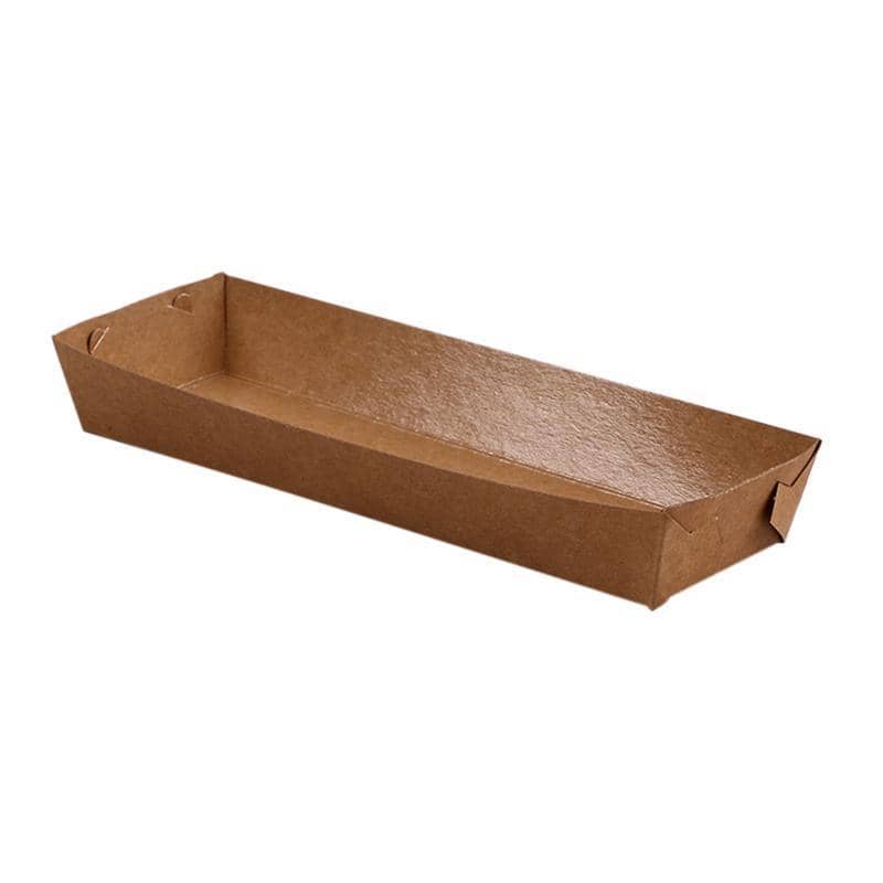 Kraft Cardboard Takeaway Food Trays, Pack of 500 - Size 5, 20 x 6 x 3cm