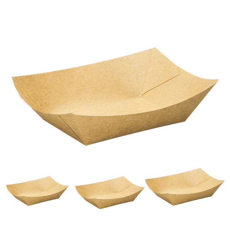 Kraft Paper Boat Food Trays, Pack of 200 - Size 3 (Top 15 x 12 cm) - view 3