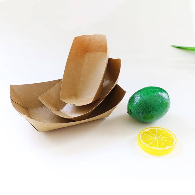 Kraft Paper Boat Food Trays, Pack of 200 - Size 3 (Top 15 x 12 cm) - view 5