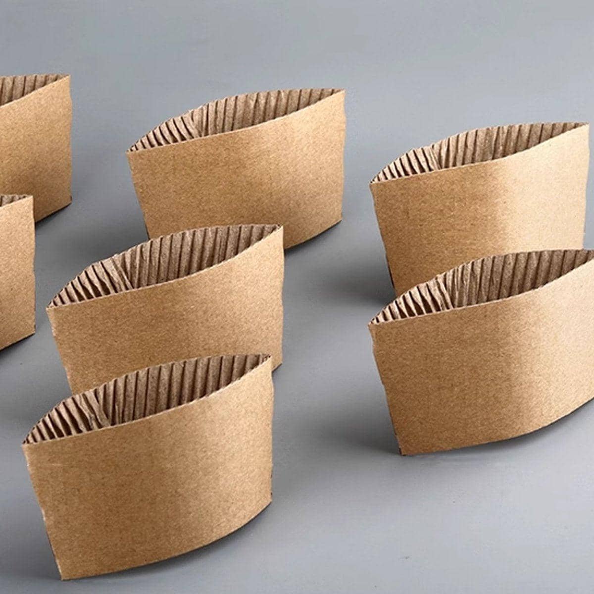 Kraft Paper Coffee Cup Sleeves, Pack of 200 - 8 cm Diameter - view 5