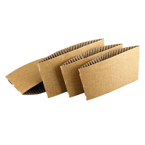 Kraft Paper Coffee Cup Sleeves, Pack of 200 - 9 cm Diameter
