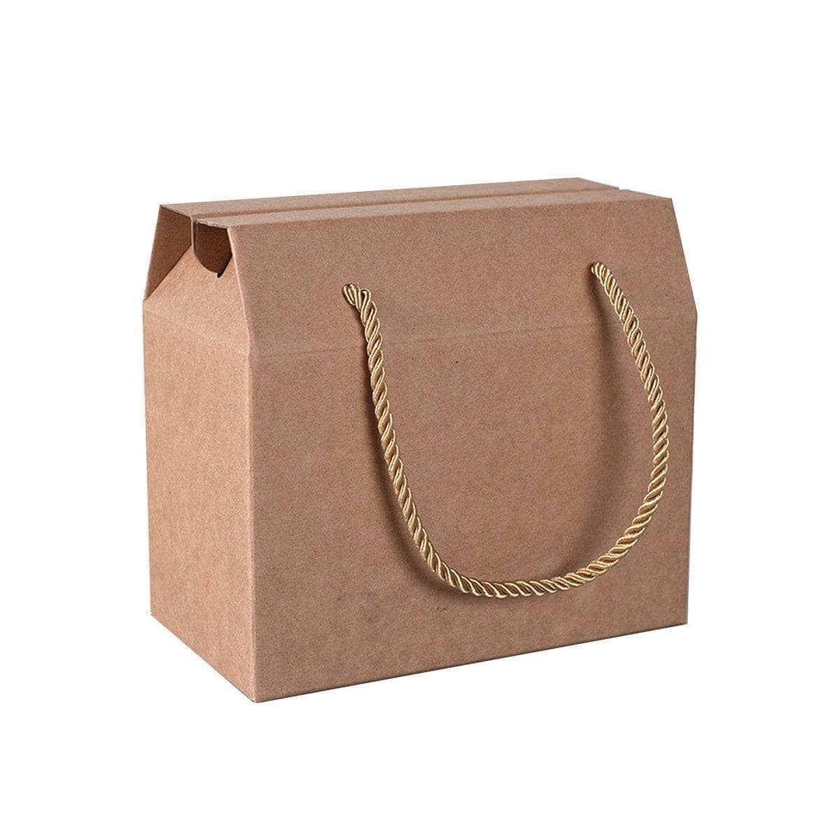 Kraft Paper Cookie Boxes with Rope Handle, Pack of 20 - Medium (18 x 10 x 12 cm)