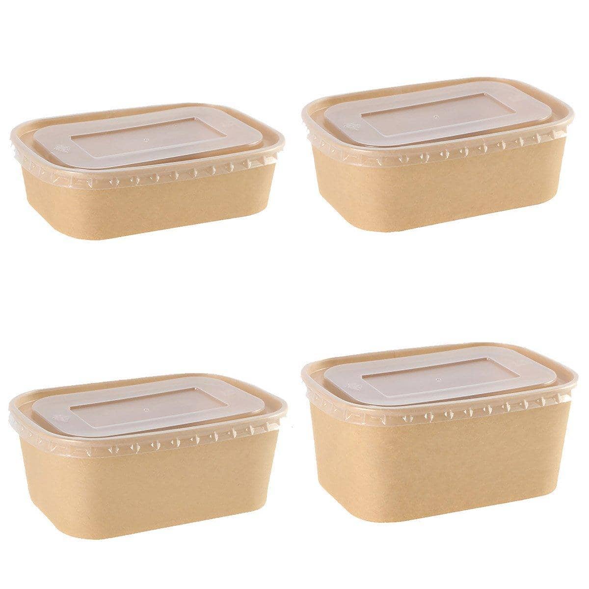 Kraft Paper Food Containers with PP Lids - 500 ml, Pack of 50 - view 3