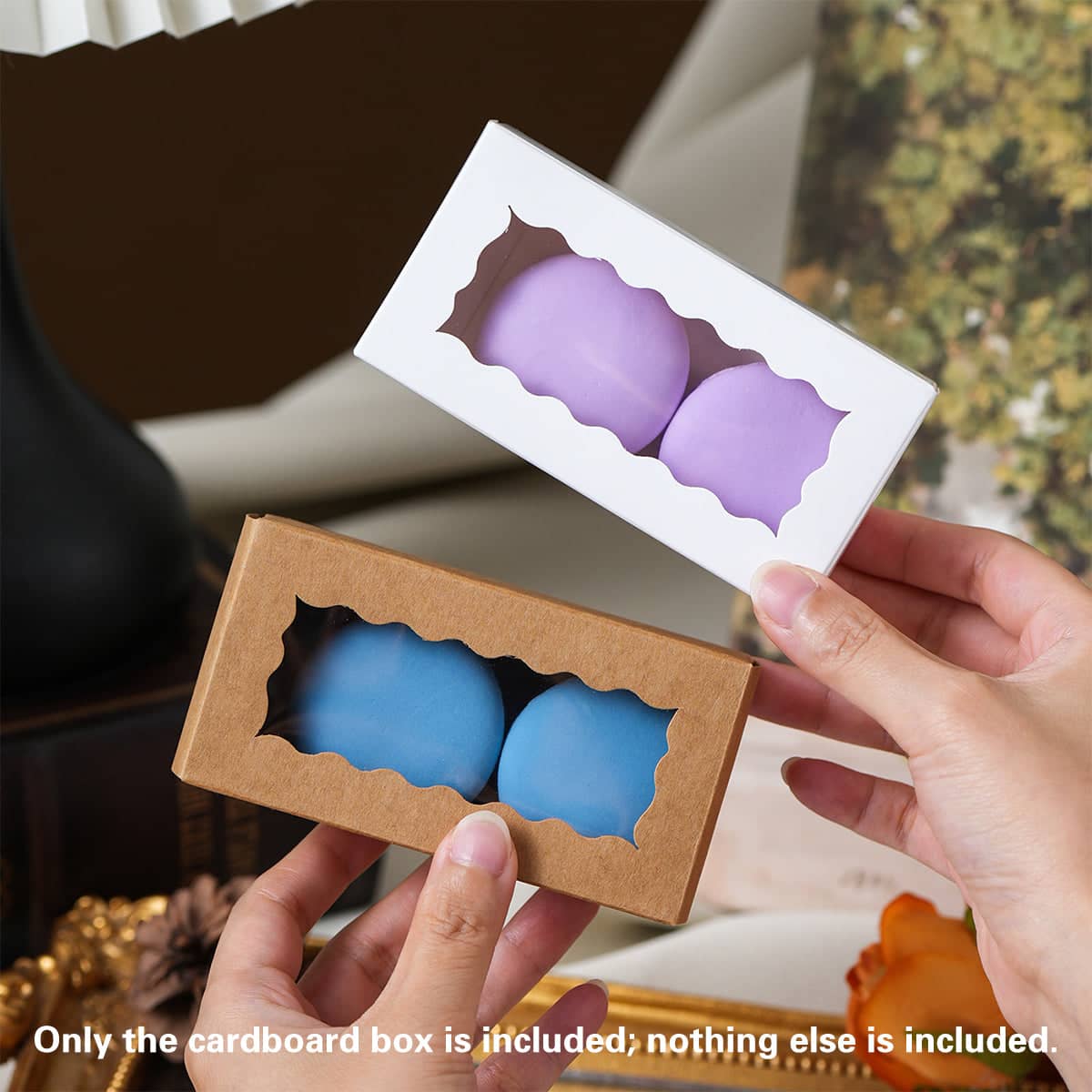 Kraft Paper Gift Boxes with Clear Window, Pack of 50, 10.5 x 3.5 x 5.5 cm - White - view 5