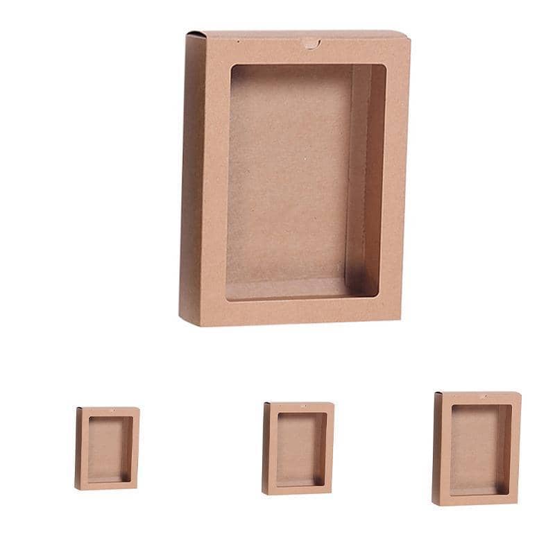 Kraft Paper Gift Boxes with PVC Window, 50 Pack - A2, 17.4 x 14 x 4.4 cm - view 3