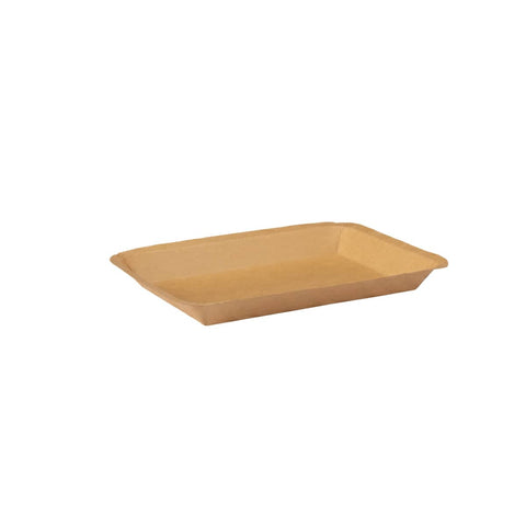Kraft Paper Lunch Box Plates Food Grade Water and Oil Resistant Outdoor - Pack of 100 24.8 x 17.4 x 2.2 cm