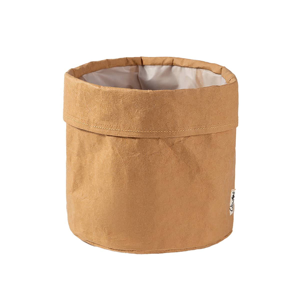 Kraft Paper Storage Baskets with Water Resistant Lining - Medium, Pack of 3 (12 x 12 x 12 cm)