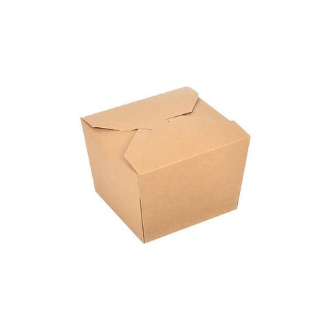 Kraft Paper Takeaway Lunch Box - 1200 ml, 125 x 120 x 90 mm, Pack of 200