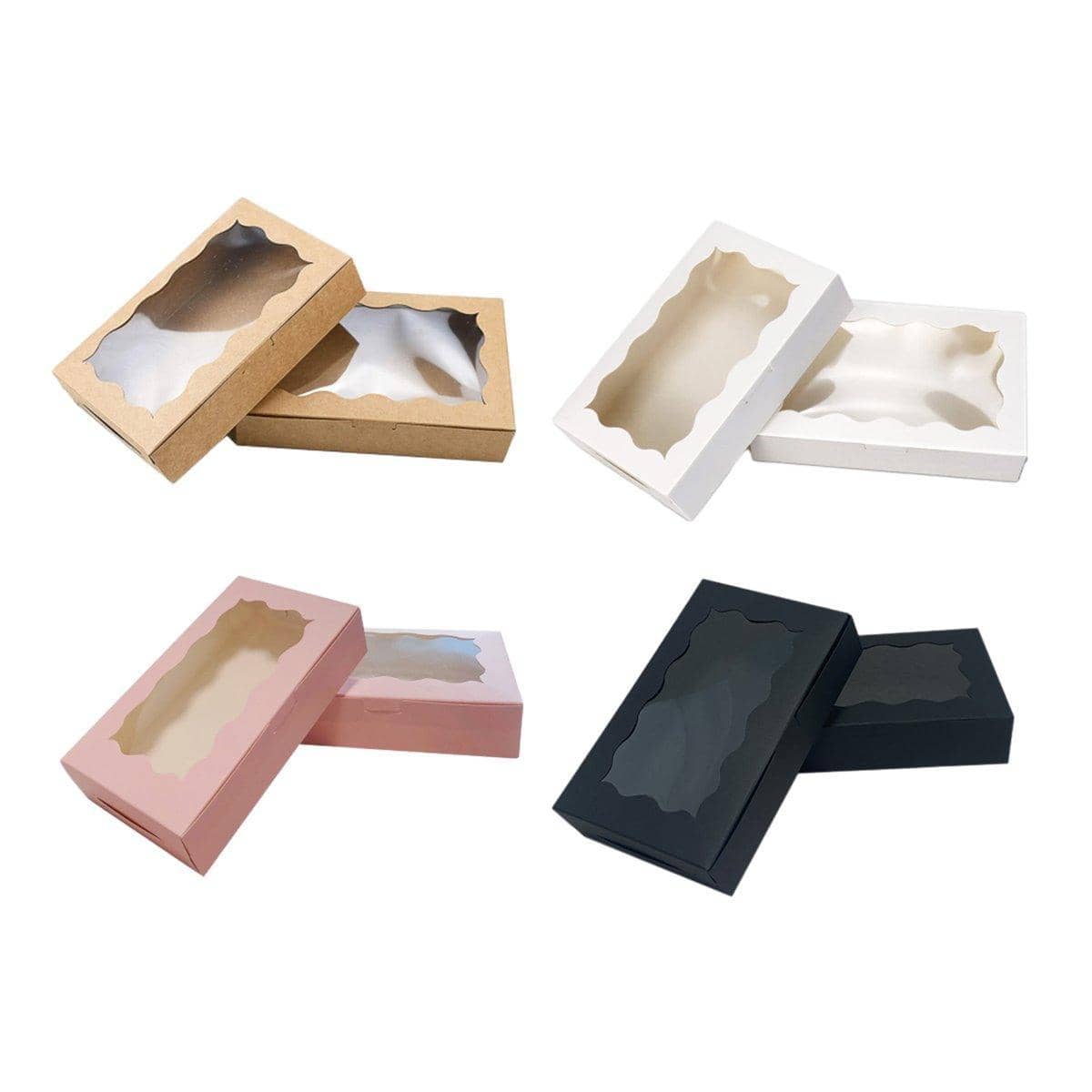 Kraft Paper Window Boxes, 11 x 18 x 4 cm, Pack of 50 - White - view 3
