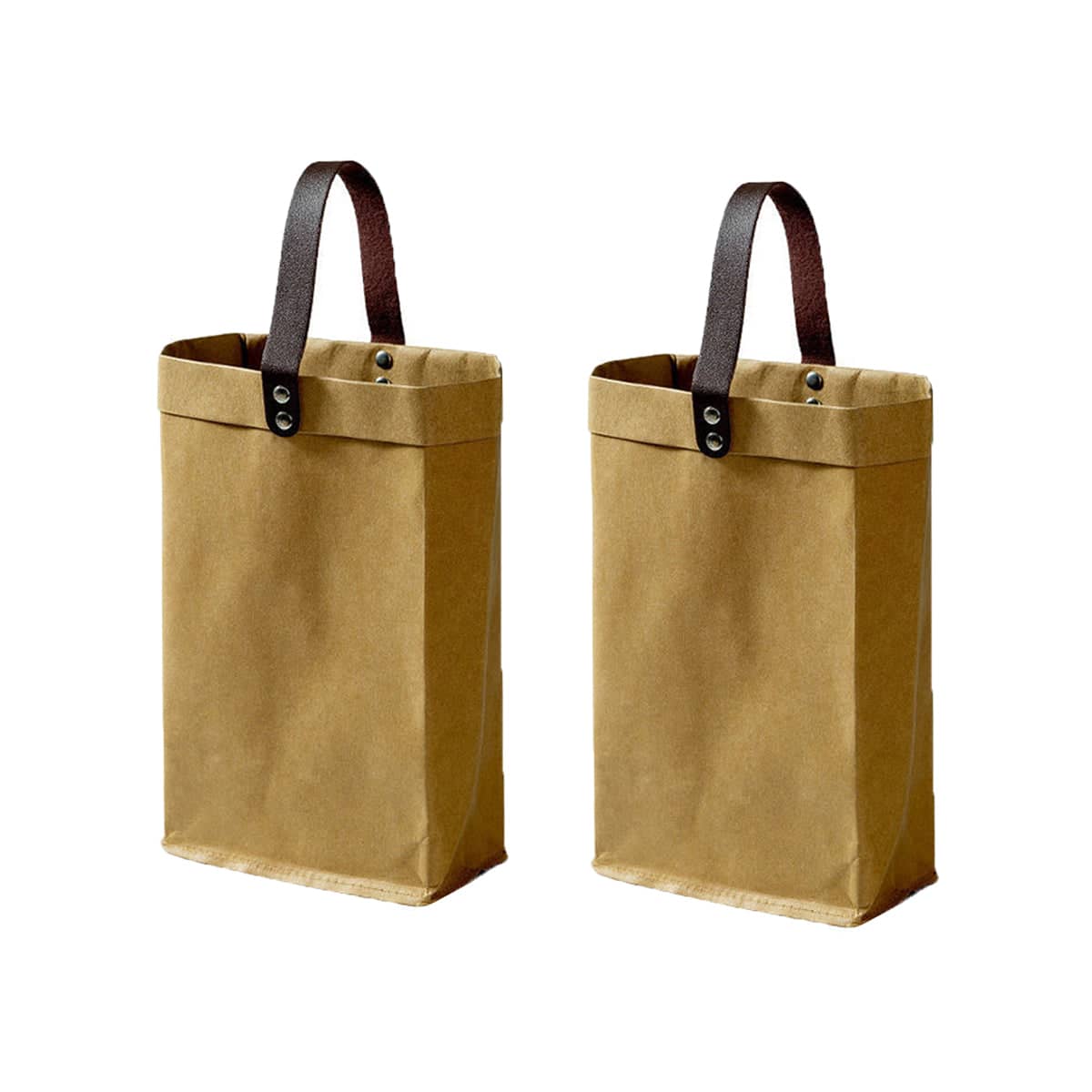 Kraft Paper Wine Tote Bags with Handles, Pack of 2 - Kraft Brown