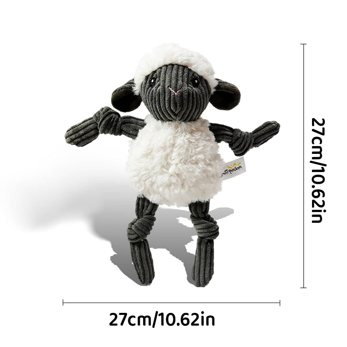 Lamb Shape Pet Chew Toy with Squeaker for Dogs and Puppies - Soft PP Cotton, 27 cm - view 3