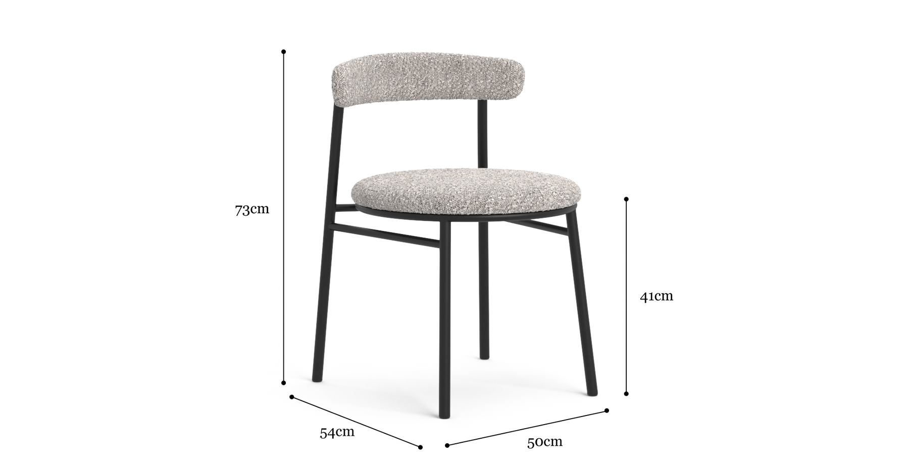 Brosa Lancel Set of 2 Dining Chairs - Pebbled Sand Boucle