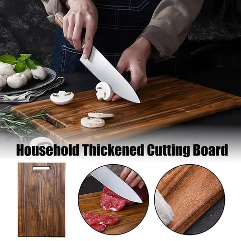 Large Acacia Hardwood Cutting Board with Handle for Kitchen Meal Prep