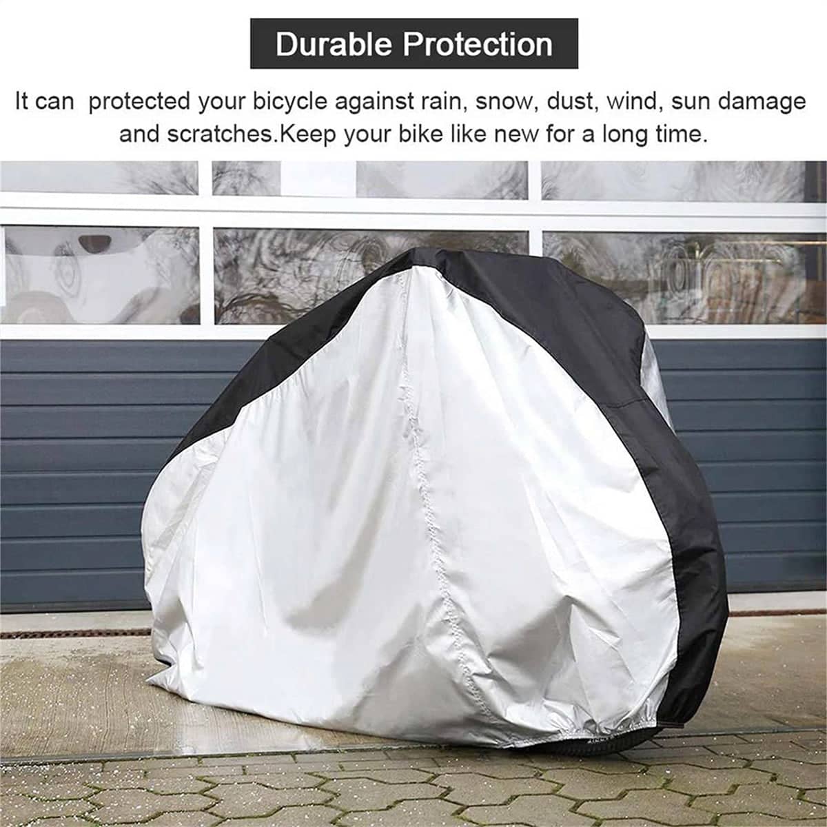 Large Bicycle Cover (190 x 65 x 98 cm), Waterproof Outdoor Rain and Dust Protector - view 5